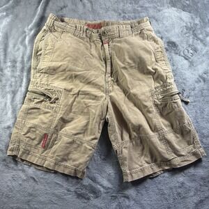 Vintage Y2K American Eagle Shorts Mens 30 Brown Military Skate 11" Inseam Baggy